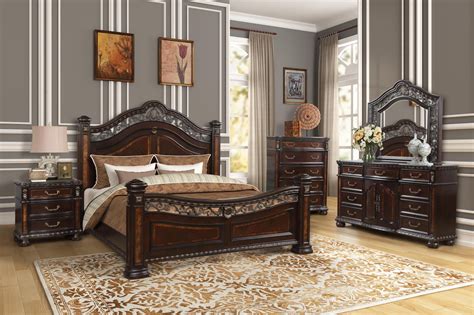 Transitional Durable 4pc Queen Size Master Bedroom Set Bed Dresser ...