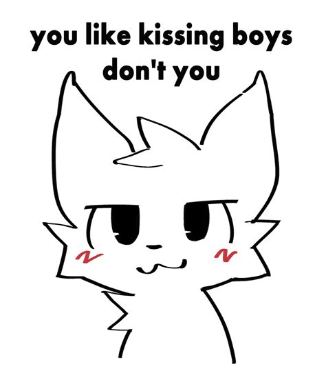 A perfectly normal boykisser meme (drawn by me) : r/femboymemes