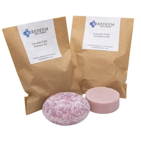 Redeem Soap Company Lavender Calm Shampoo Bar and Conditioner Bar - 100 ...