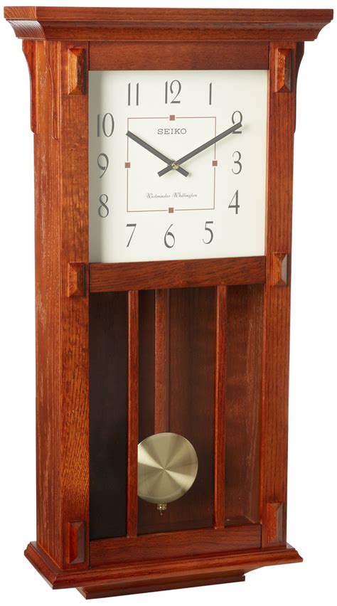 Amazon.com: Seiko Wall Clock With Pendulum Dark Brown Case Westminster ...