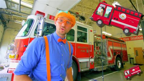 Blippi Explores the Fire Trucks for Children | Blippi Fire Truck Song ...