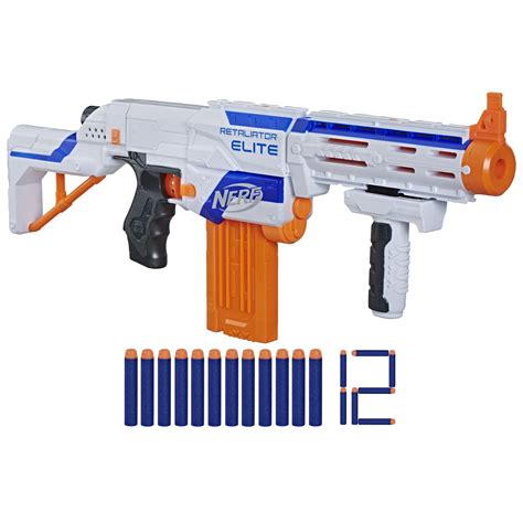 Nerf N-Strike Elite Retaliator Dart Blaster, Stock, Grip, Barrel, 12 ...