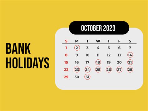 List Of Bank Holidays In October 2023 - Banks Will Be Closed For 16 Days