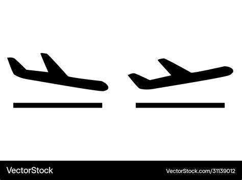 Departure arrival plane flight icon isolated Vector Image