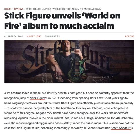 Top Shelf Music: Stick Figure unveils 'World on Fire' album to much ...