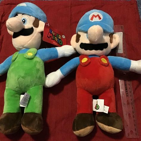 NINTENDO SUPER MARIO BROS MARIO & LUIGI ICE 12" PLUSH STUFFED DOLLS NWT ...