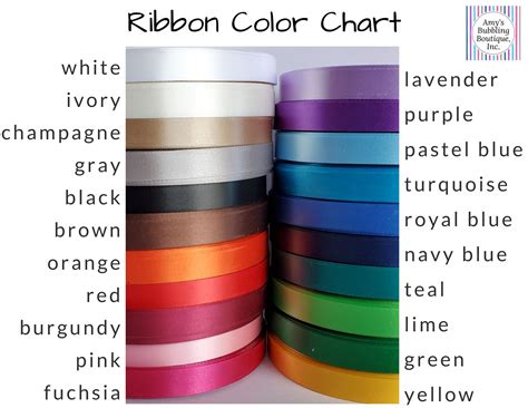 Offray Ribbon Color Chart