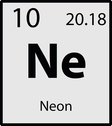 Neon Periodic Table Element Gray Icon On White Background Vector Stock ...