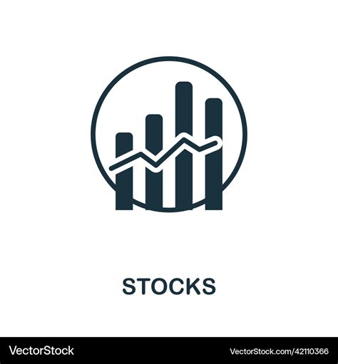 Stocks icon monochrome simple icon Royalty Free Vector Image