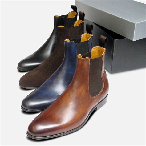 Black Leather Chelsea Boots for Men