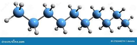 3D Image of Decane Skeletal Formula Stock Illustration - Illustration ...