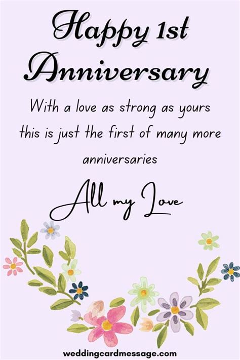 Happy 1st Wedding Anniversary Quotes (Paper Anniversary) - Wedding Card ...