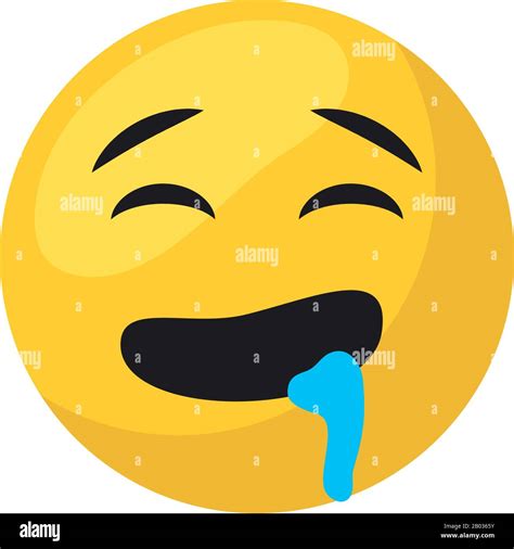 Drooling emoji face flat style icon design, Cartoon expression cute ...