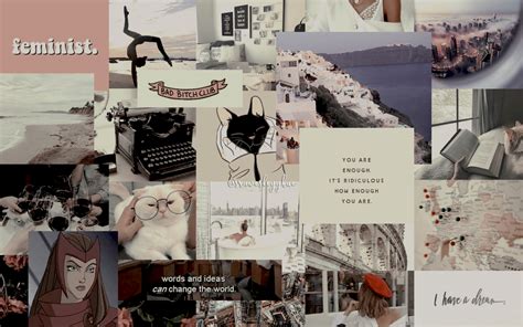 Brown Aesthetic Collage Laptop Wallpaper