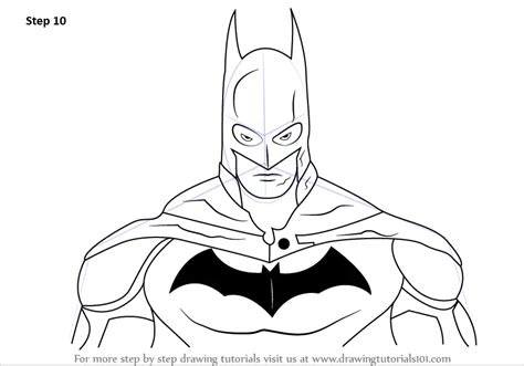 Step by Step How to Draw Batman Face : DrawingTutorials101.com