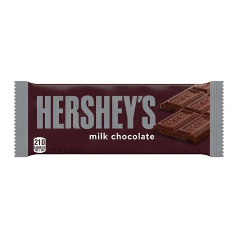 Buy HERSHEY'S Milk Chocolate Full Size, Gluten Free Candy Bar, 1.55 Oz ...