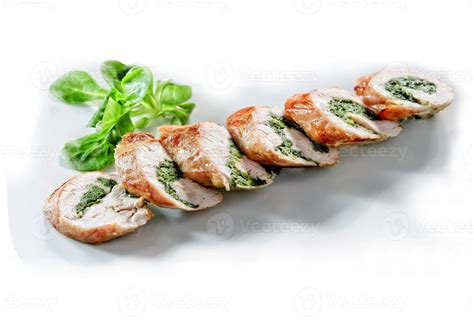 Turkey breast stuffed with spinach and cheese. 10704054 Stock Photo at ...