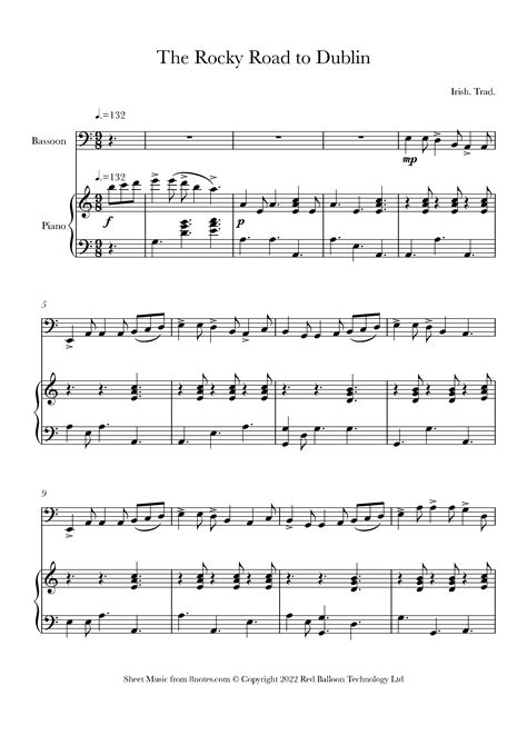 The Rocky Road to Dublin Sheet music for Bassoon - 8notes.com