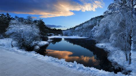 🔥 Free download Snow River Winter Landscape [2560x1440] for your ...