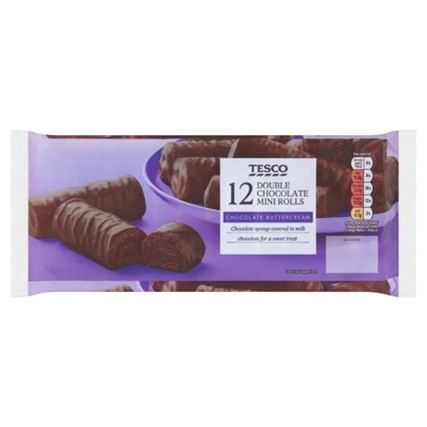 Tesco Double Chocolate Mini Rolls 12 Pack - Tesco Groceries