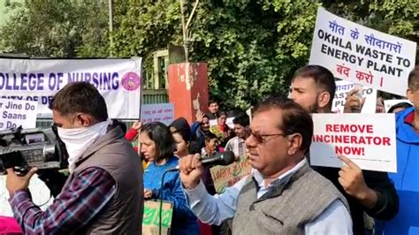 Delhi: People stage protest against Okhla waste-to-energy plant, demand ...