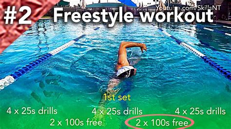 Freestyle swimming workout #2. Technique, distance per stroke and speed ...