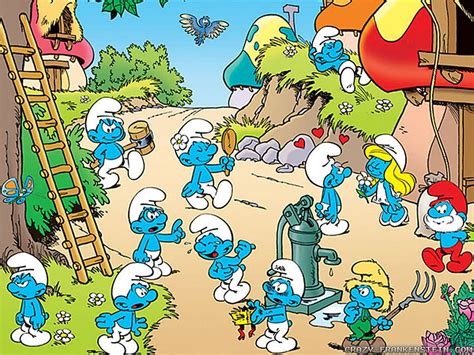 Smurf Village - Smurfs Village Clipart - & Background , Cartoon Village ...