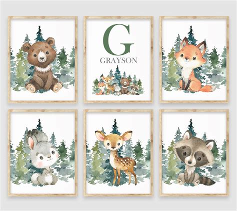 Woodland Animals Wall Decor Woodland Nursery Wall Decor Baby | Etsy