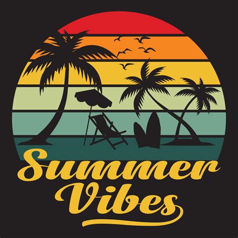 Summer T-shirt Design, Summer vibes poster for t-shirt print. Palm tree ...