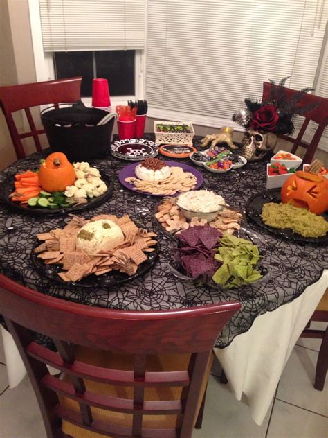 Halloween setup buffet party Party Buffet, Setup, Table Decorations ...