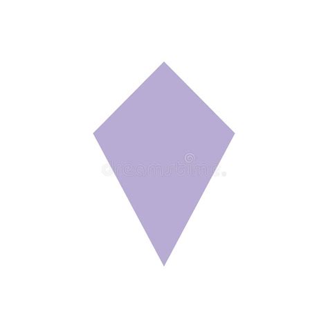 Purple Kite Basic Simple Shapes Isolated on White Background, Geometric ...