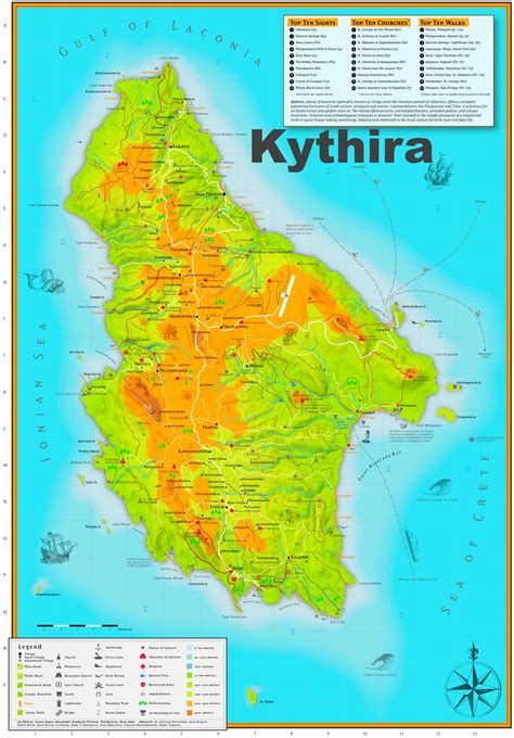 Kythira sightseeing map - Ontheworldmap.com