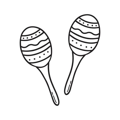 Hand drawn maracas doodle. Musical instrument in sketch style. Vector ...