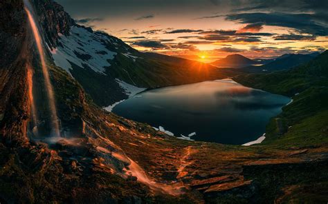 View Mountain Sunset Wallpaper Hd 1920X1080 Background