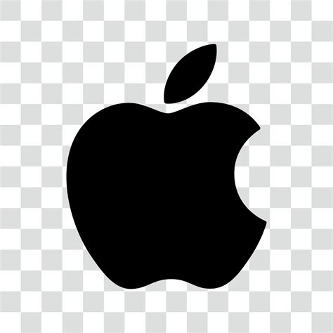 apple logo black isolated on transparent background 2520838 Vector Art ...