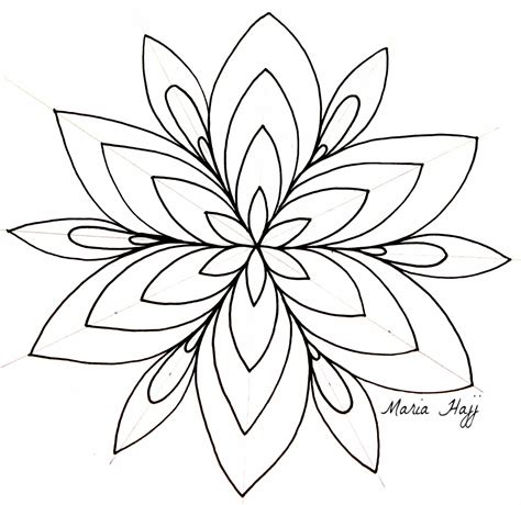 How to draw a basic flower mandala