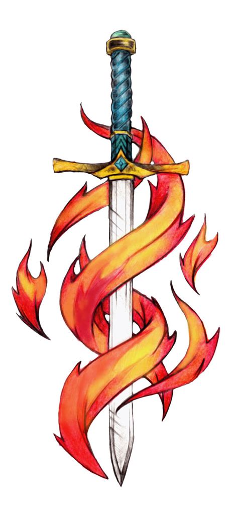 Fire on a sword free image download