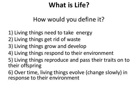 What is the definition of life