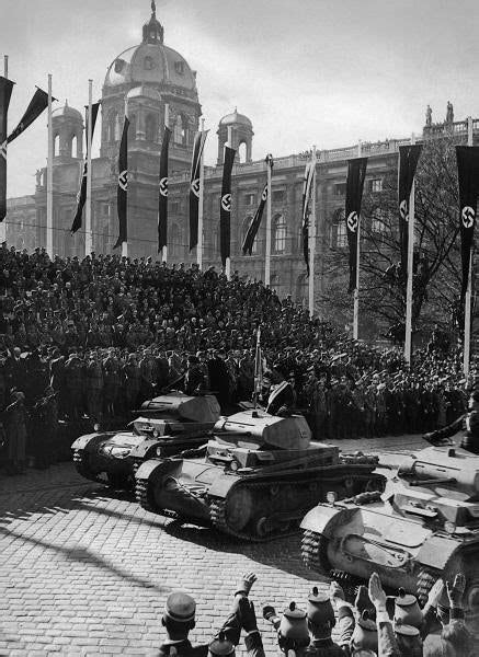 The German military parades through Vienna on March 15, 1938 ...