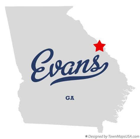 Map Of Evans Georgia - Koren Mikaela