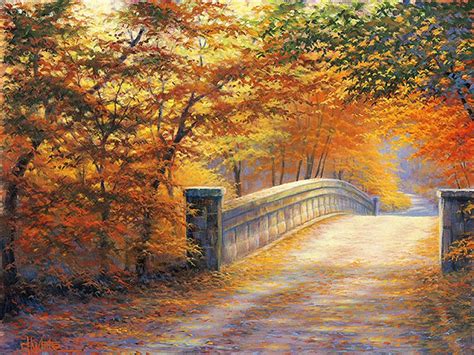 Charles White, Autumn Bridge | Landschaftsbilder, Herbstlandschaft ...