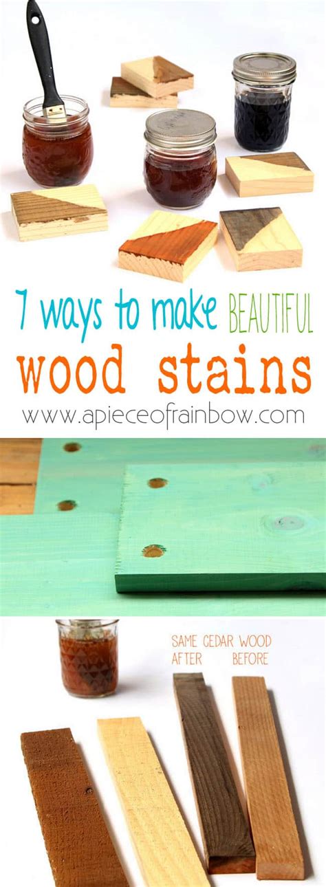 Make Wood Stain - 7 Ways! - A Piece Of Rainbow | Staining wood, Diy ...