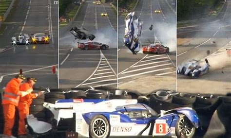 British driver breaks his back in spectacular crash at the Le Mans 24 ...