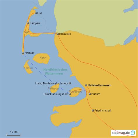 StepMap - Nordfriesland - Landkarte für Deutschland