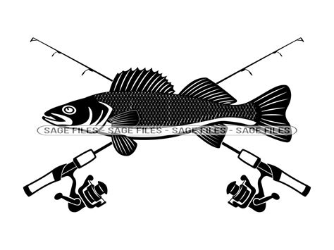 Realistic Fish, Walleye SVG, Zander Svg, Fishing Svg, Fish Svg, Fishing ...