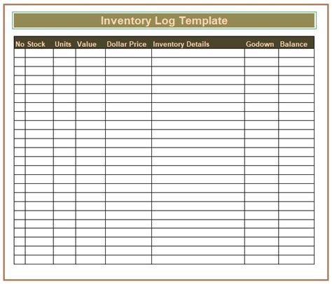 Pin by Wordtemplatess on Logs | Templates, Inventory, Printables