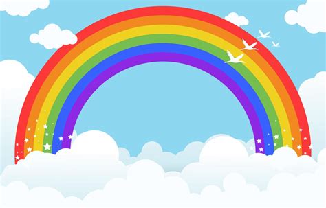 Rainbow and Cloud Background 1953827 Vector Art at Vecteezy