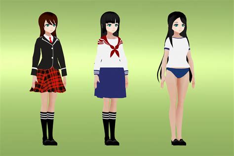 School Uniforms - Anime Girl Characters | 캐릭터 | Unity Asset Store