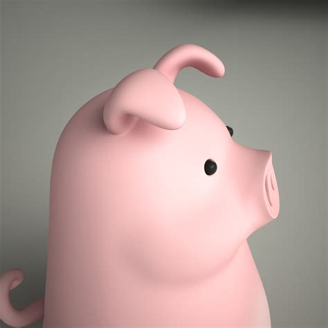 3d toon pork character model