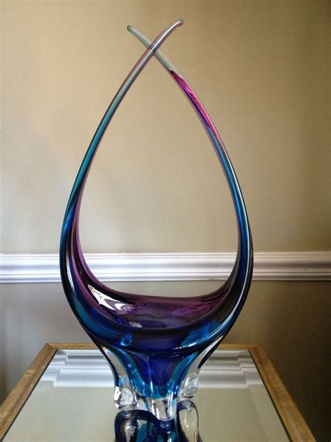 Chalet Glass Purple & Blue Basket | Chalet glass, Hand blown glass art ...